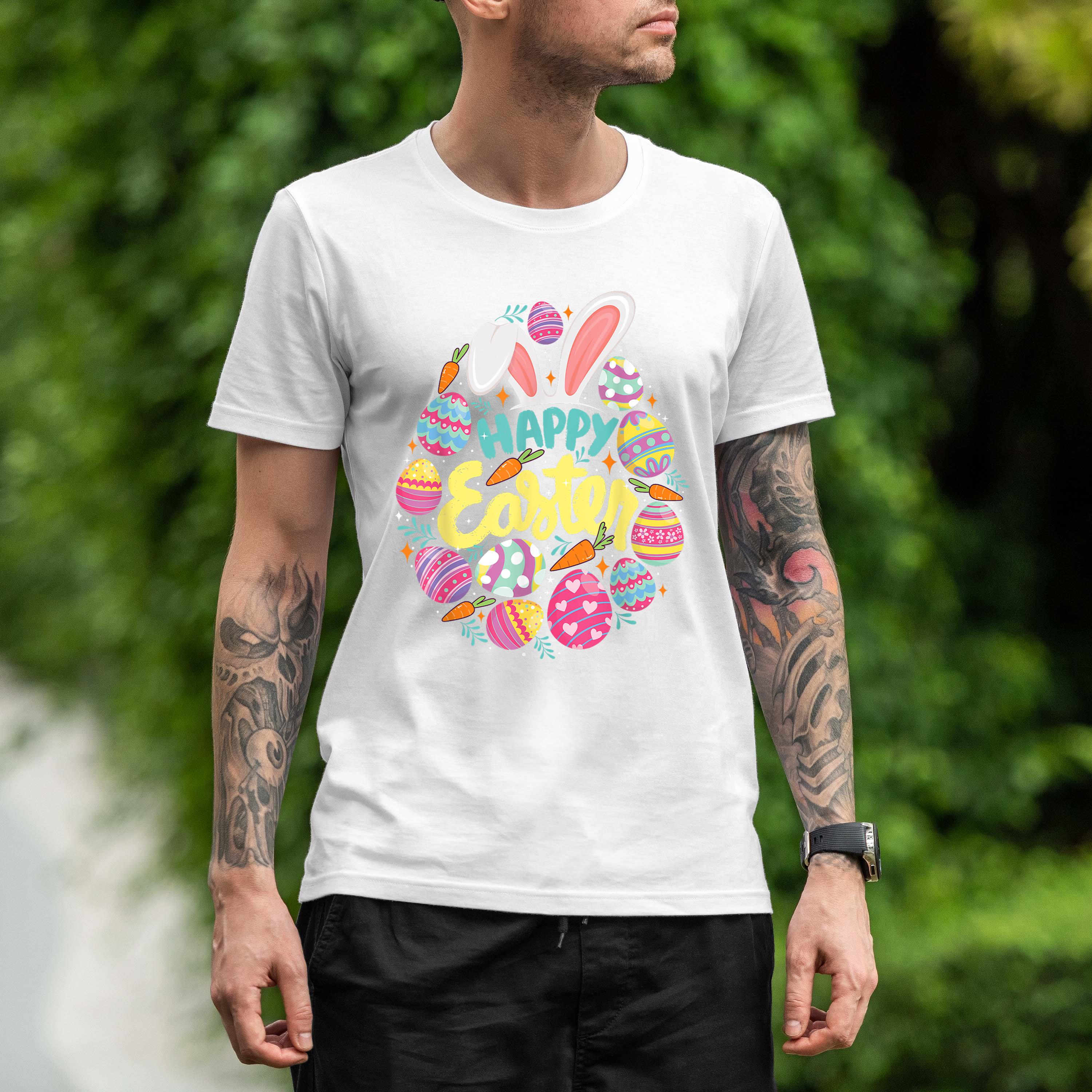 Happy Easter Colorful Eggs Egg Hunting Jesus Christ Shirt 